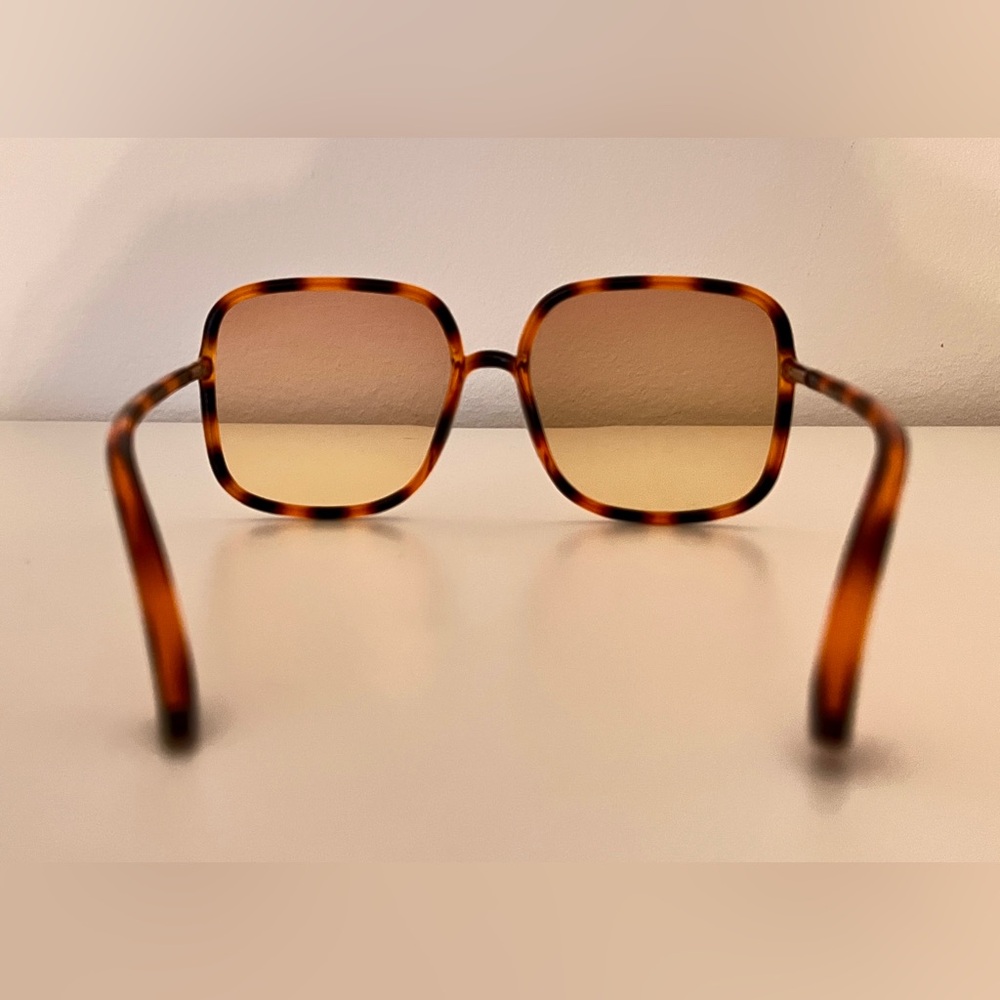 Oversized Square Tortoise Gradient Sunglasses Bro… - image 3